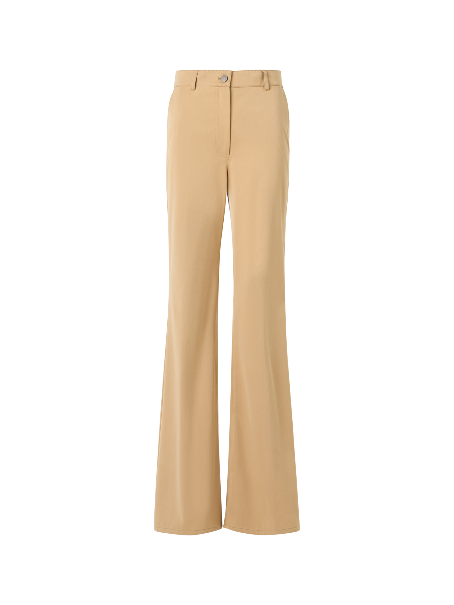 Designer Celia Bootcut Hose aus Baumwoll-Gabardine - Beige