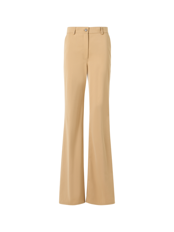 Designer Celia Bootcut Hose aus Baumwoll-Gabardine - Beige