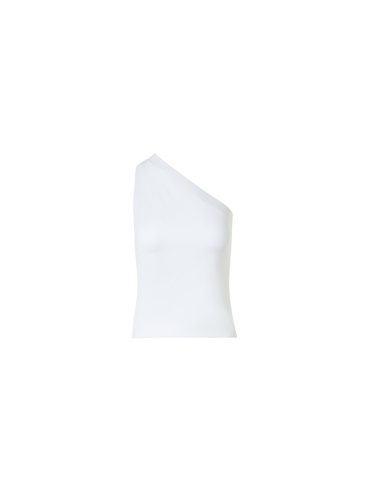 Designer Tailliertes One-Shoulder-Top aus Baumwolljersey - Ecru