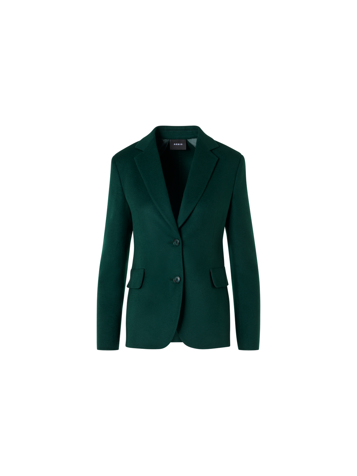 Designer Taillierte Jacke aus Kaschmir-Double-Face - Grün