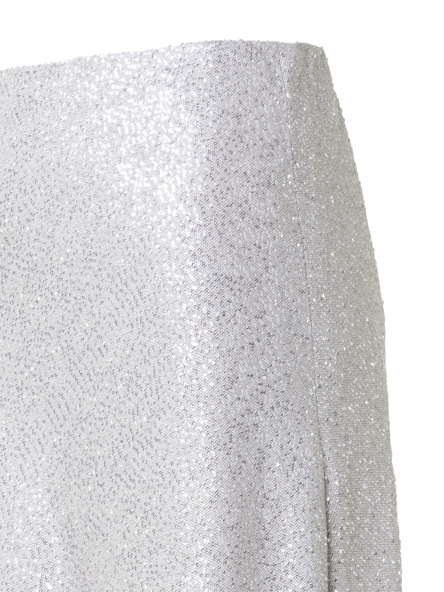 Designer Langer Rock aus Leinenmischung mit Pailletten - Grau