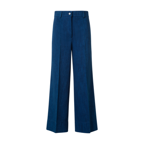 Cropped Weite Baumwoll-Jeans
