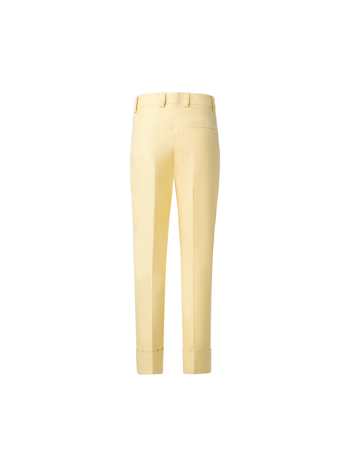 Designer Tapered Hose aus Baumwoll-Seiden-Doubleface - Gelb