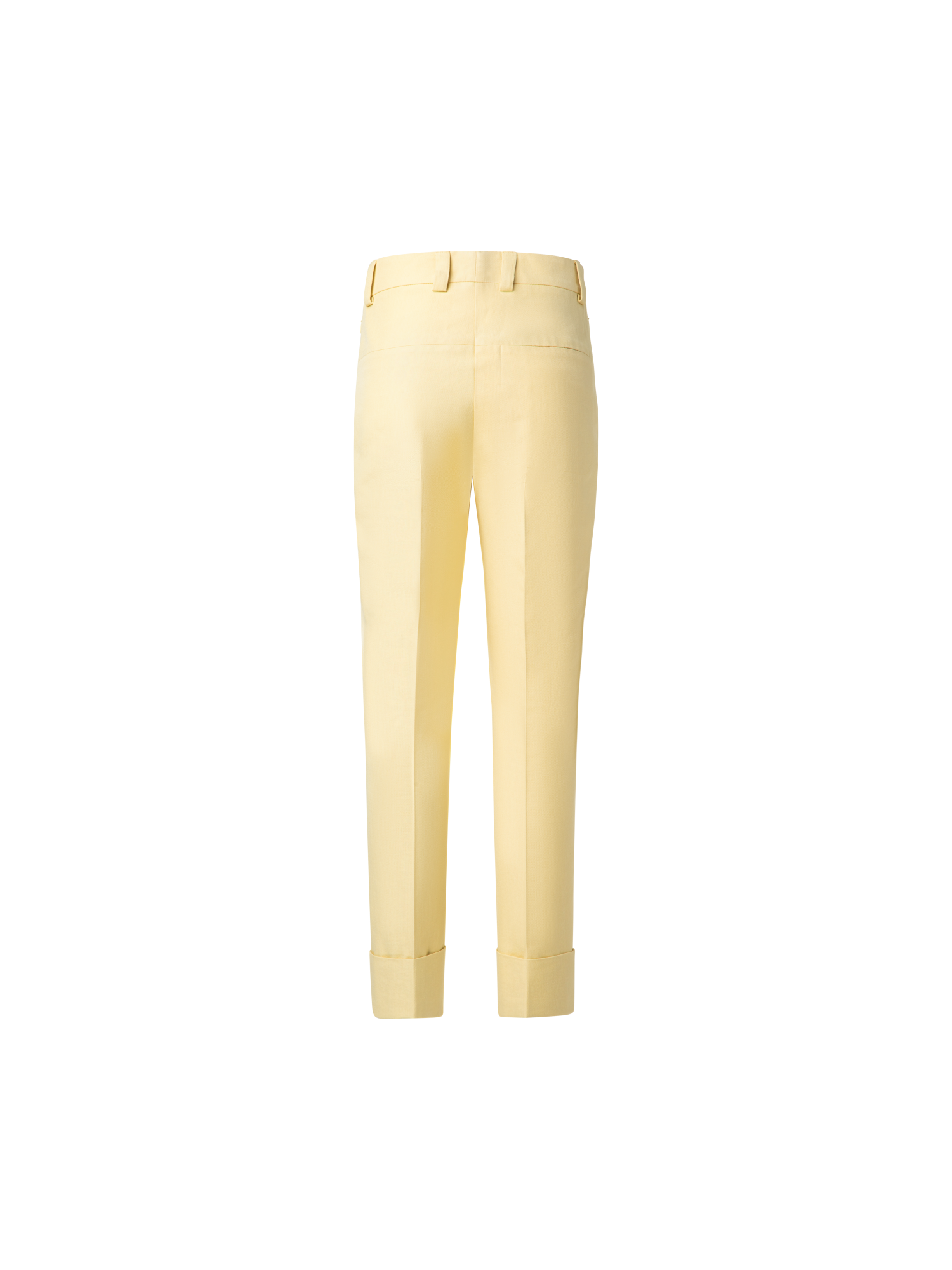 Designer Tapered Hose aus Baumwoll-Seiden-Doubleface - Gelb
