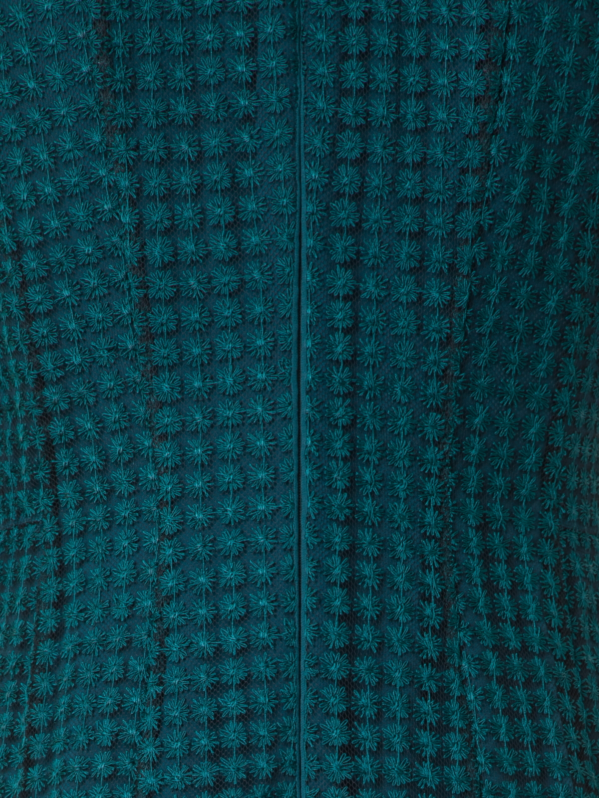 Designer Tailliertes Abendkleid mit Blumen-Stickerei - Grün