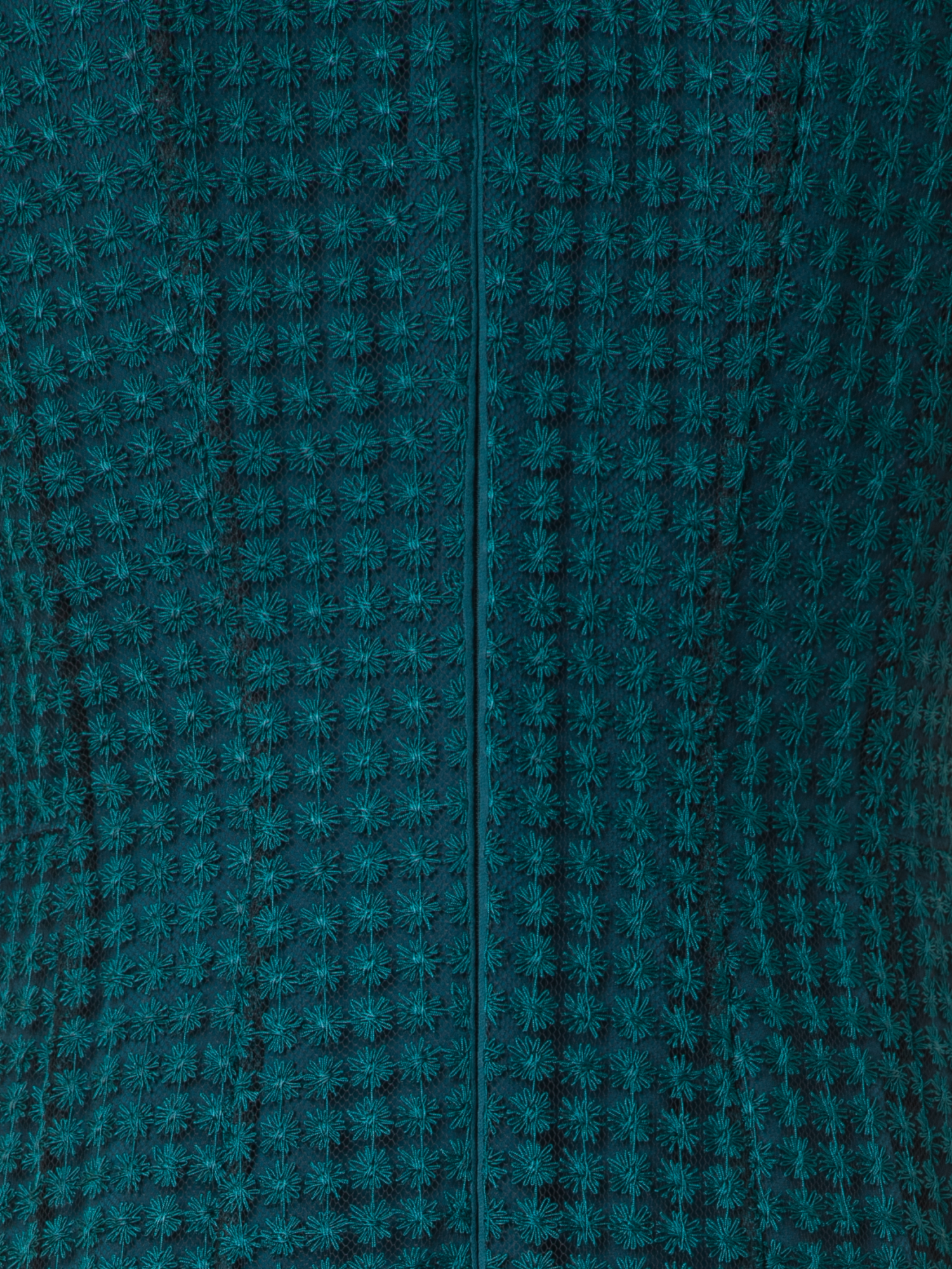 Designer Tailliertes Abendkleid mit Blumen-Stickerei - Grün