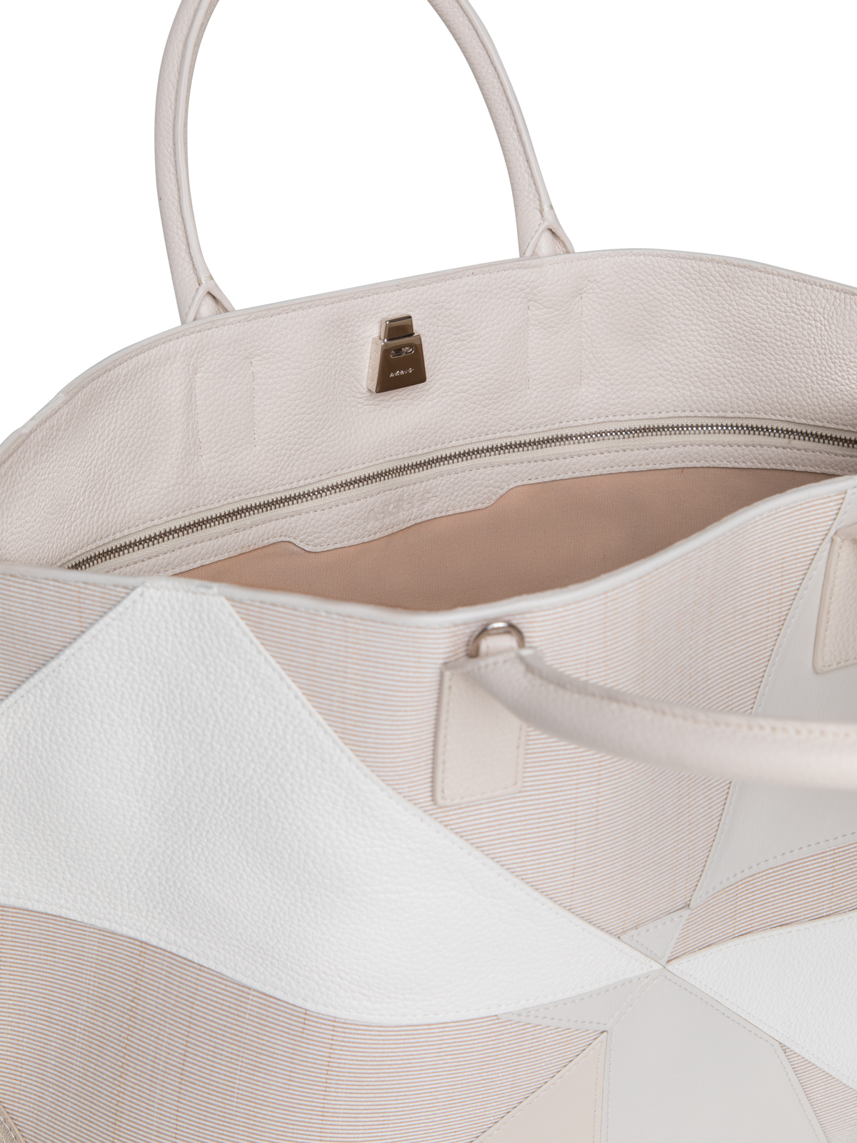 Designer Ai Medium Top Handle Tote - Weiss - Bunt - Ecru