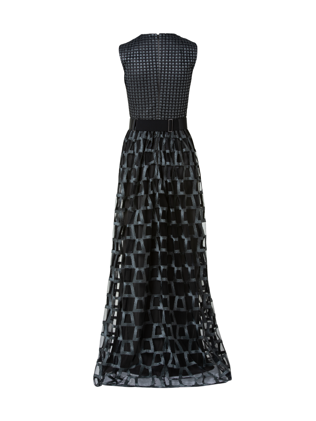 Designer Ärmelloses Abendkleid mit verschiedenen Stickereien