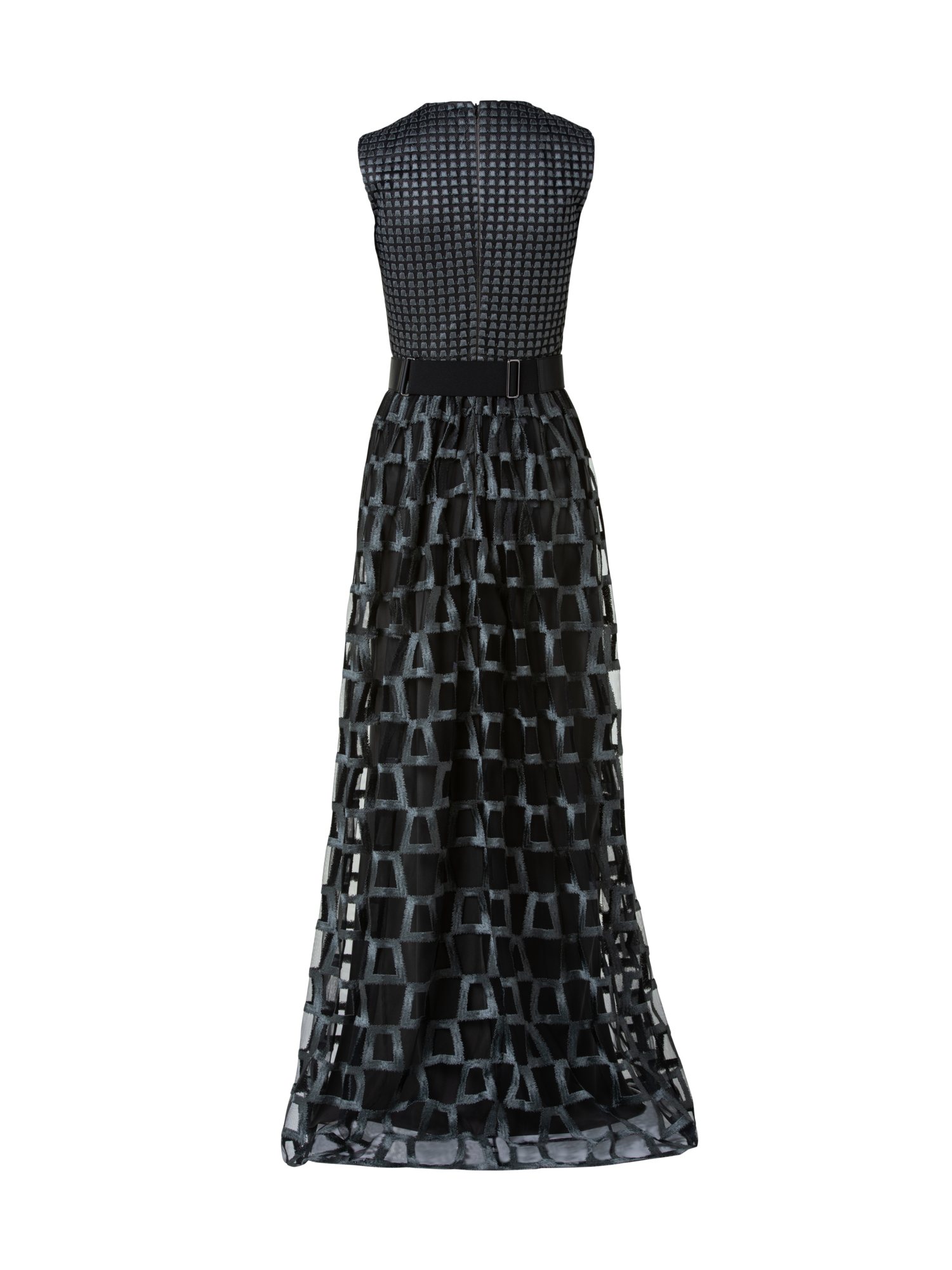Designer Ärmelloses Abendkleid mit verschiedenen Stickereien