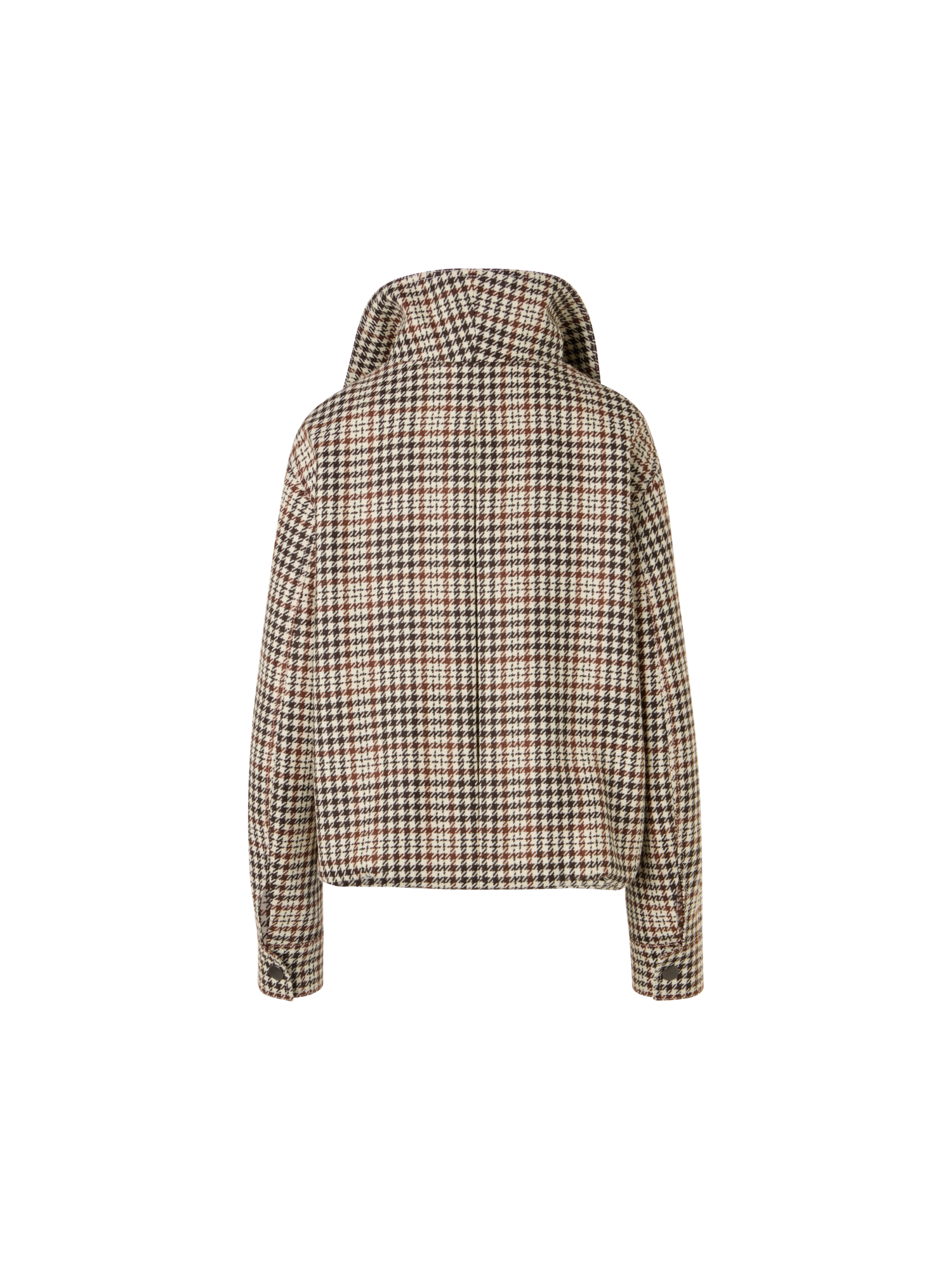 Designer Blouson aus kariertem Tweed - Braun - Bunt