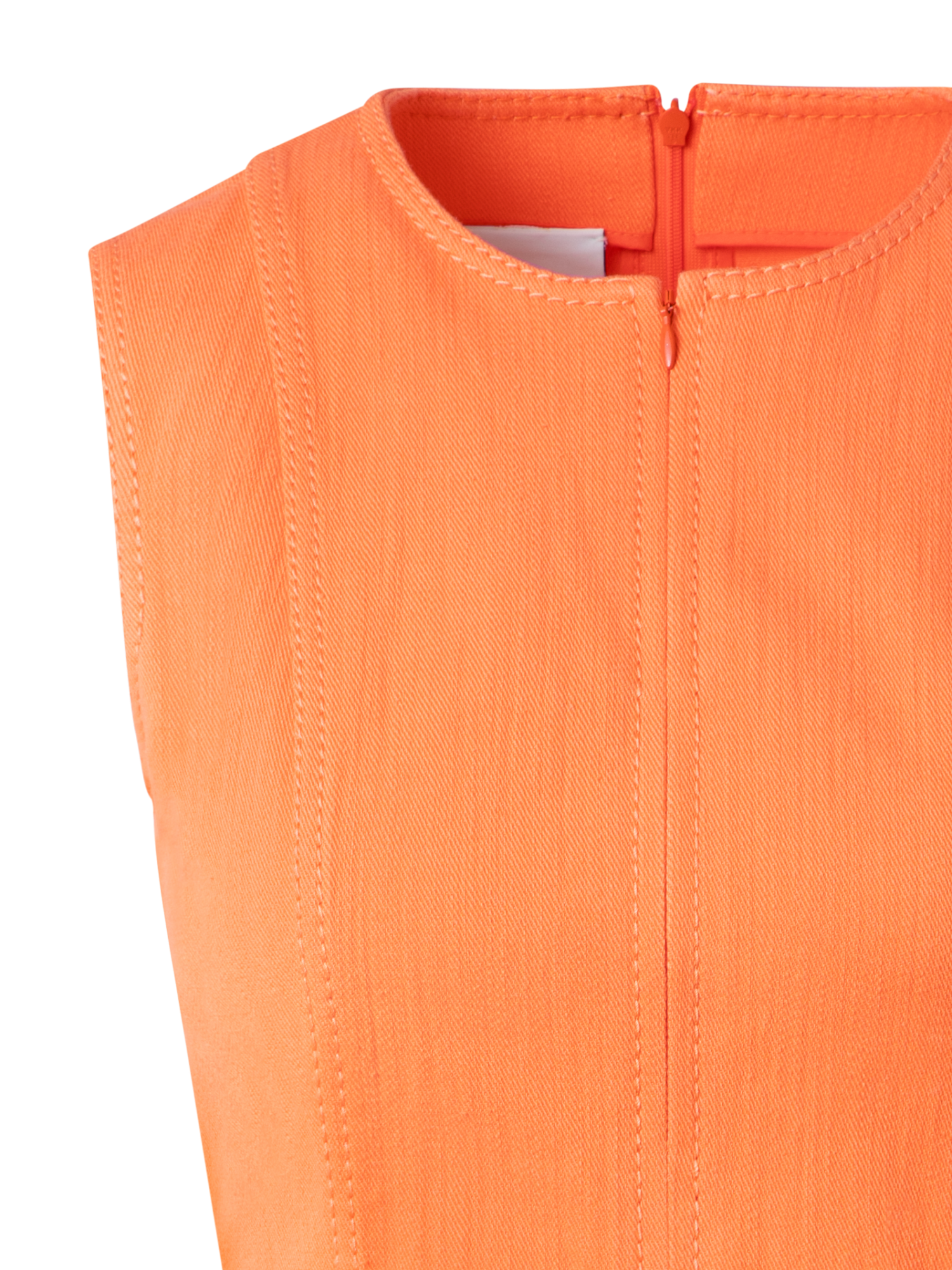 Designer Baumwoll-Denim-Kleid - Orange
