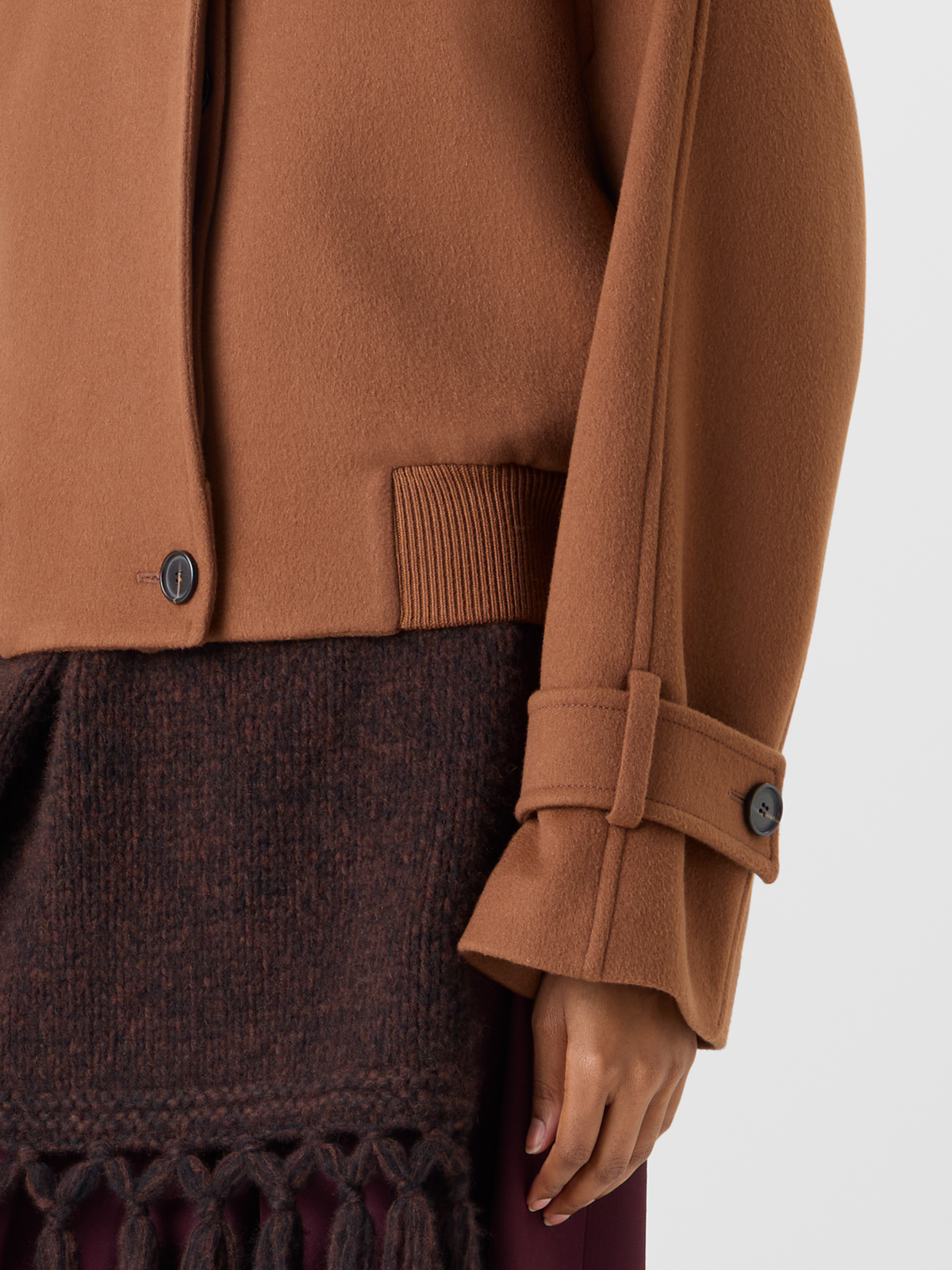 Designer Bomberjacke aus Kaschmir-Double-Face - Braun 