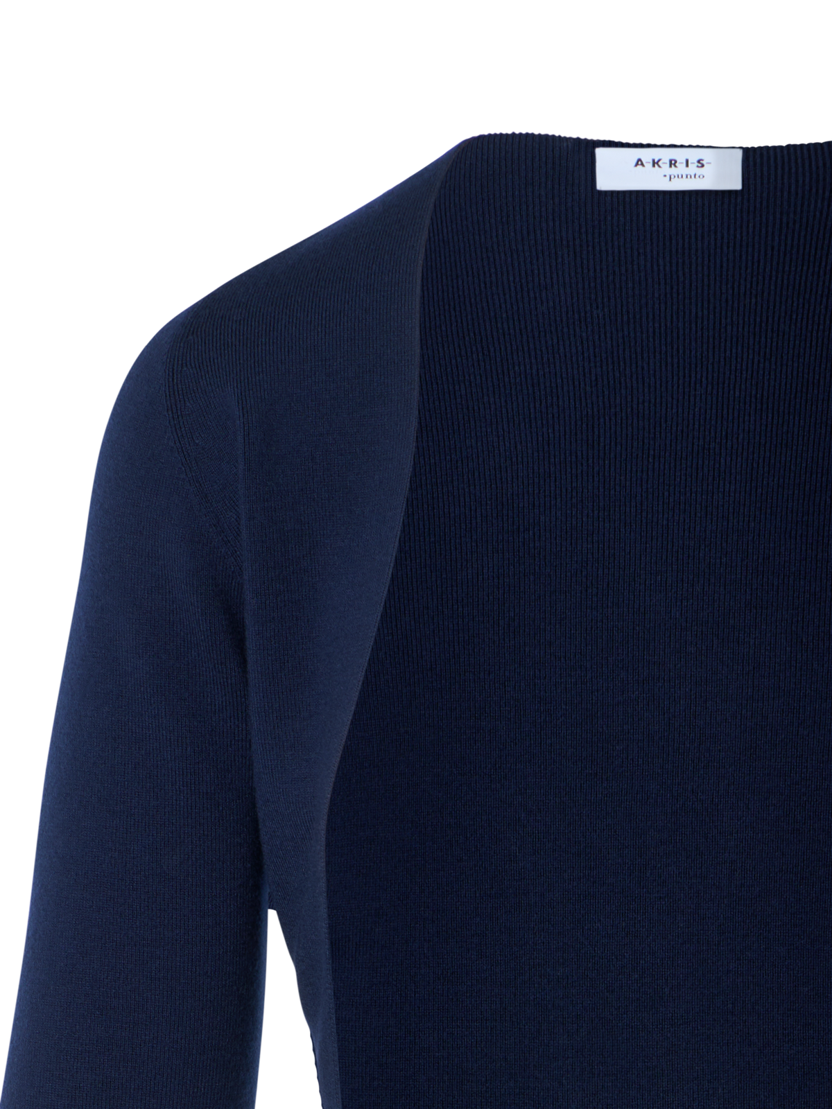 Designer Cropped Bolero-Cardigan aus Merinowolle - Dunkelblau - Blau