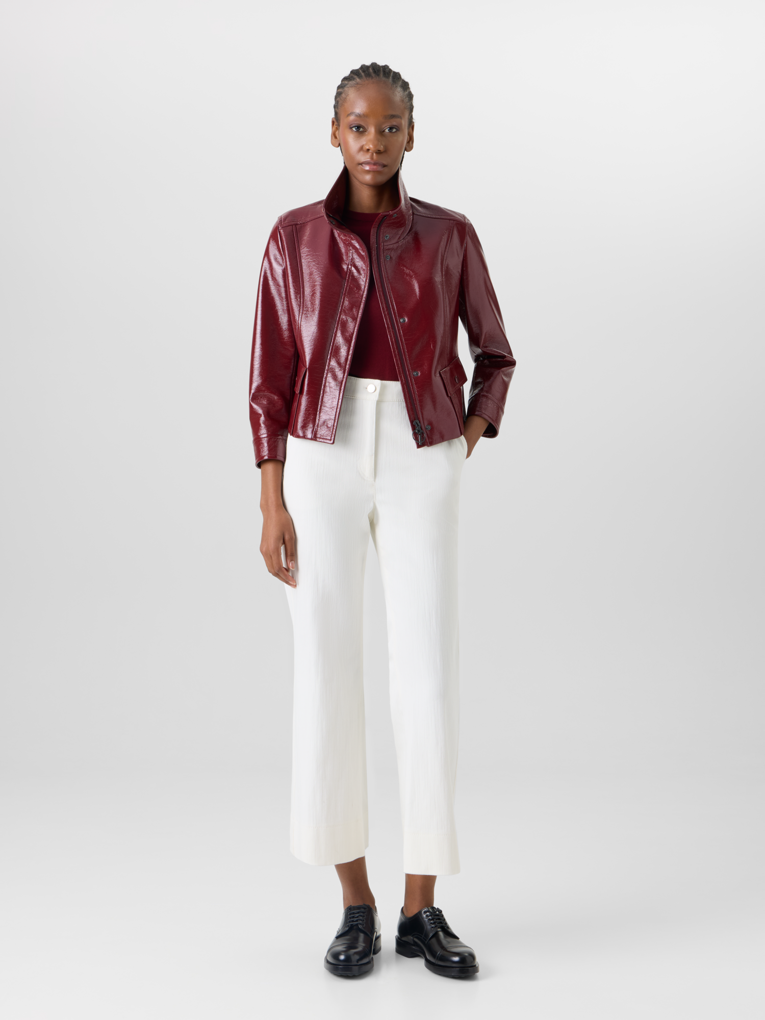 Designer Cecily Bootcut Hose aus Baumwoll-Stretch-Denim - Ecru 