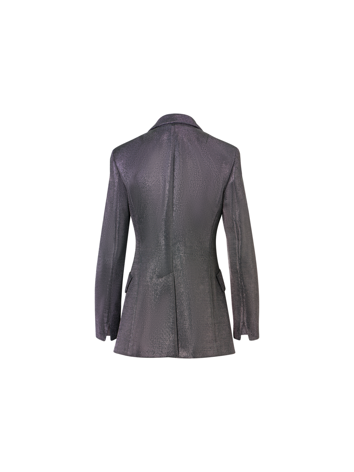Designer Blazer aus Metallic-Vogelaugen-Jersey - Grau - Silber