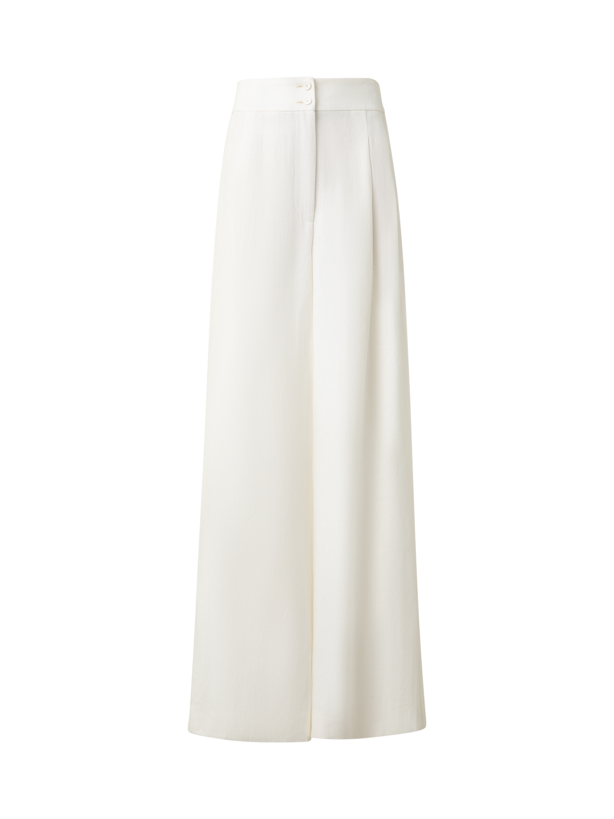 Designer Extra Weite Palazzo-Hose aus Leinen - Ecru - Weiss