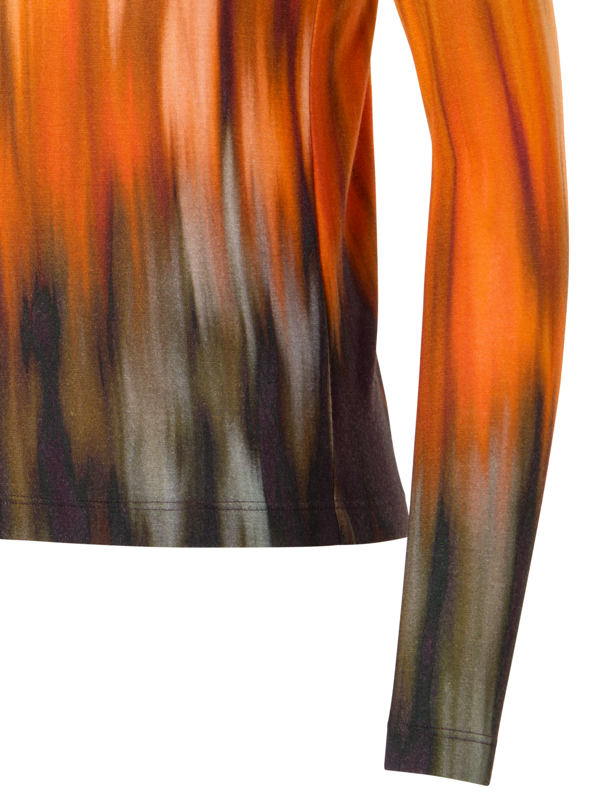 Designer Shirt aus Kaschmirseide mit Fuego Negro Print - Schwarz - Orange - Bunt