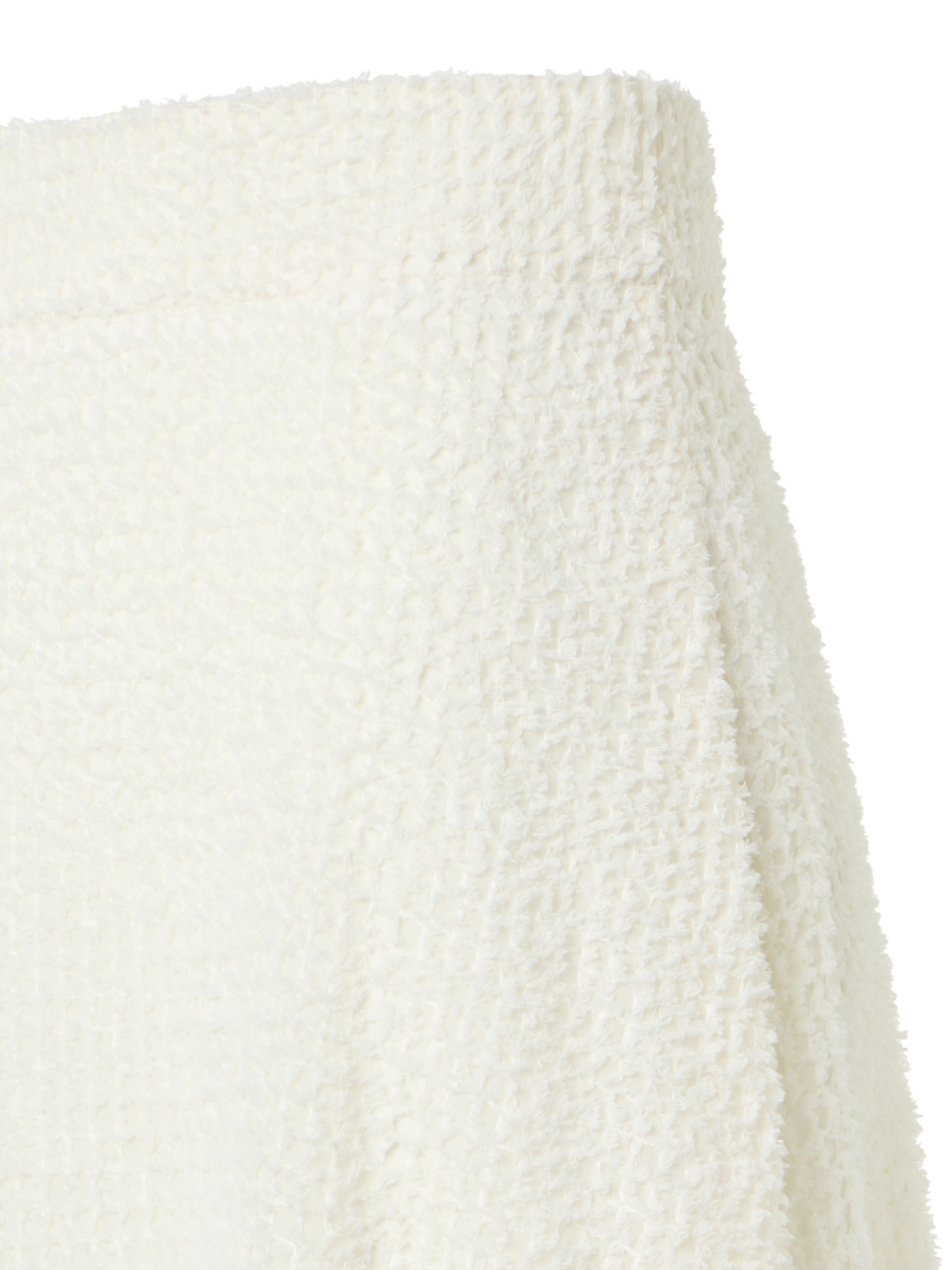 Designer Ausgestellter Midirock aus Fransen-Gitter - Ecru