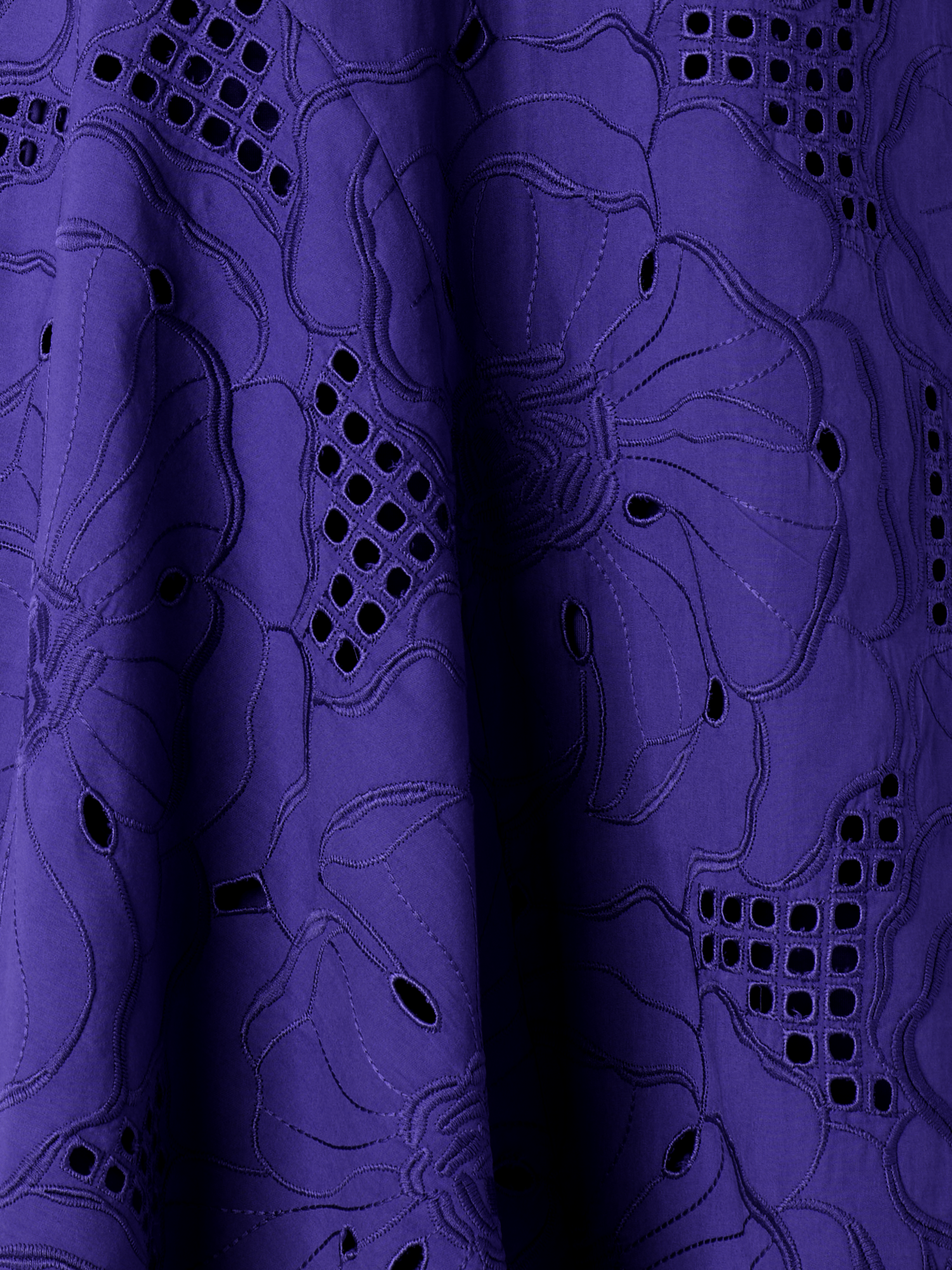 Designer Zipfelkleid mit Blumen-Lochstickerei - Violett