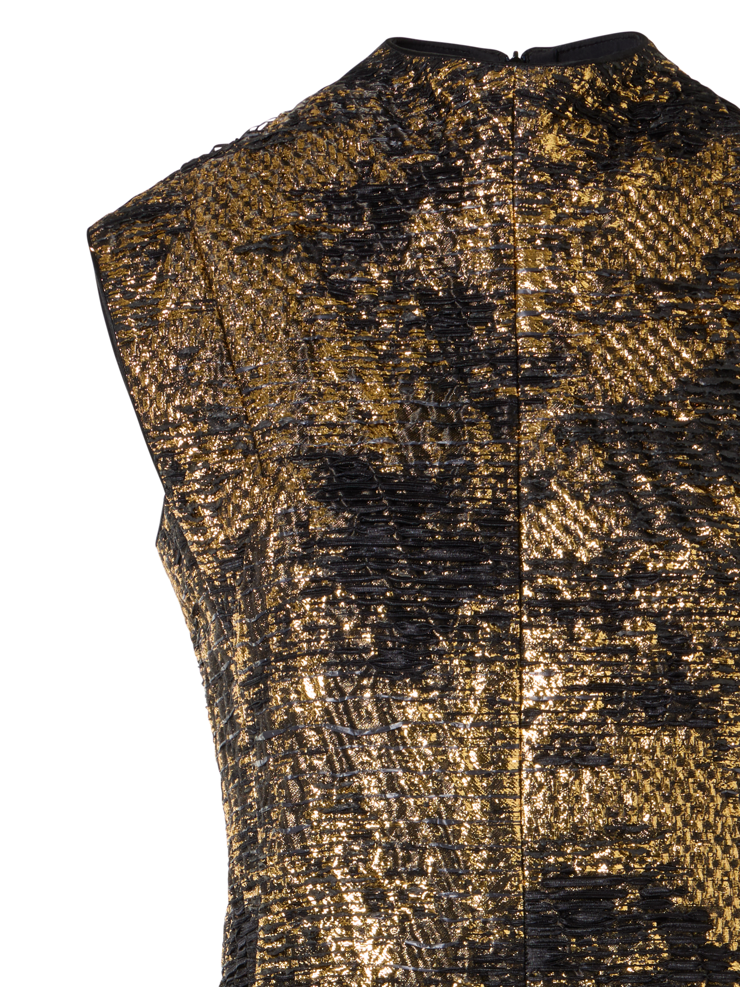 Designer Minikleid in Fragmented Jacquard - Bunt - Schwarz - Gold
