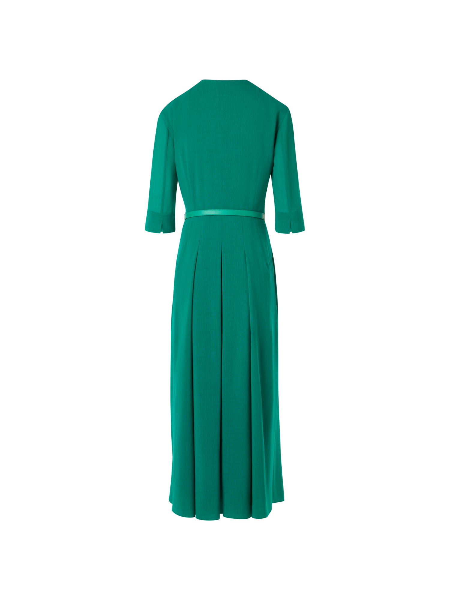 Designer Langärmeliges Midikleid aus Shelly-Wolle - Grün