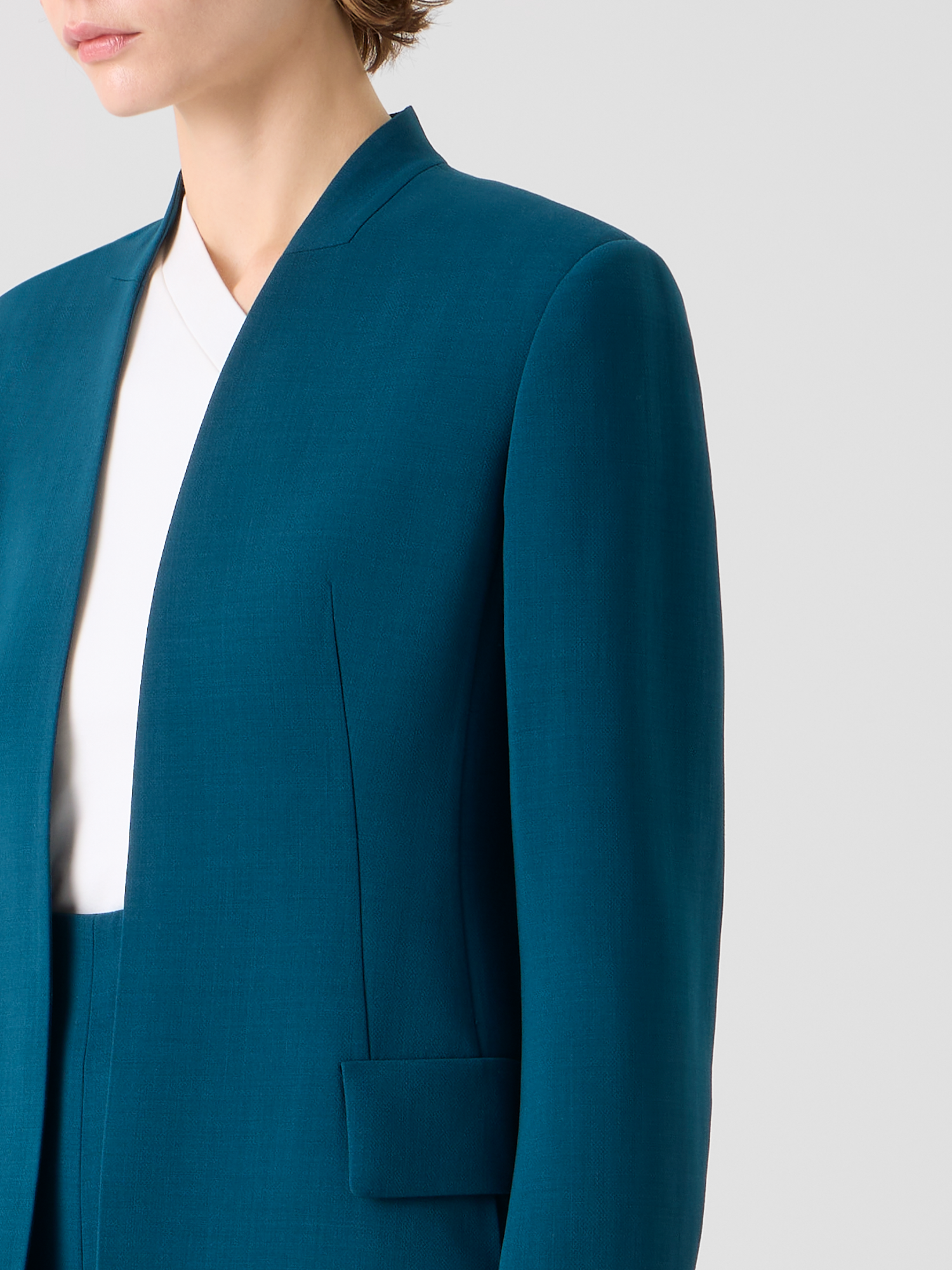 Designer Alvar Jacke im Cardigan-Stil aus Woll-Doubleface - Grün 