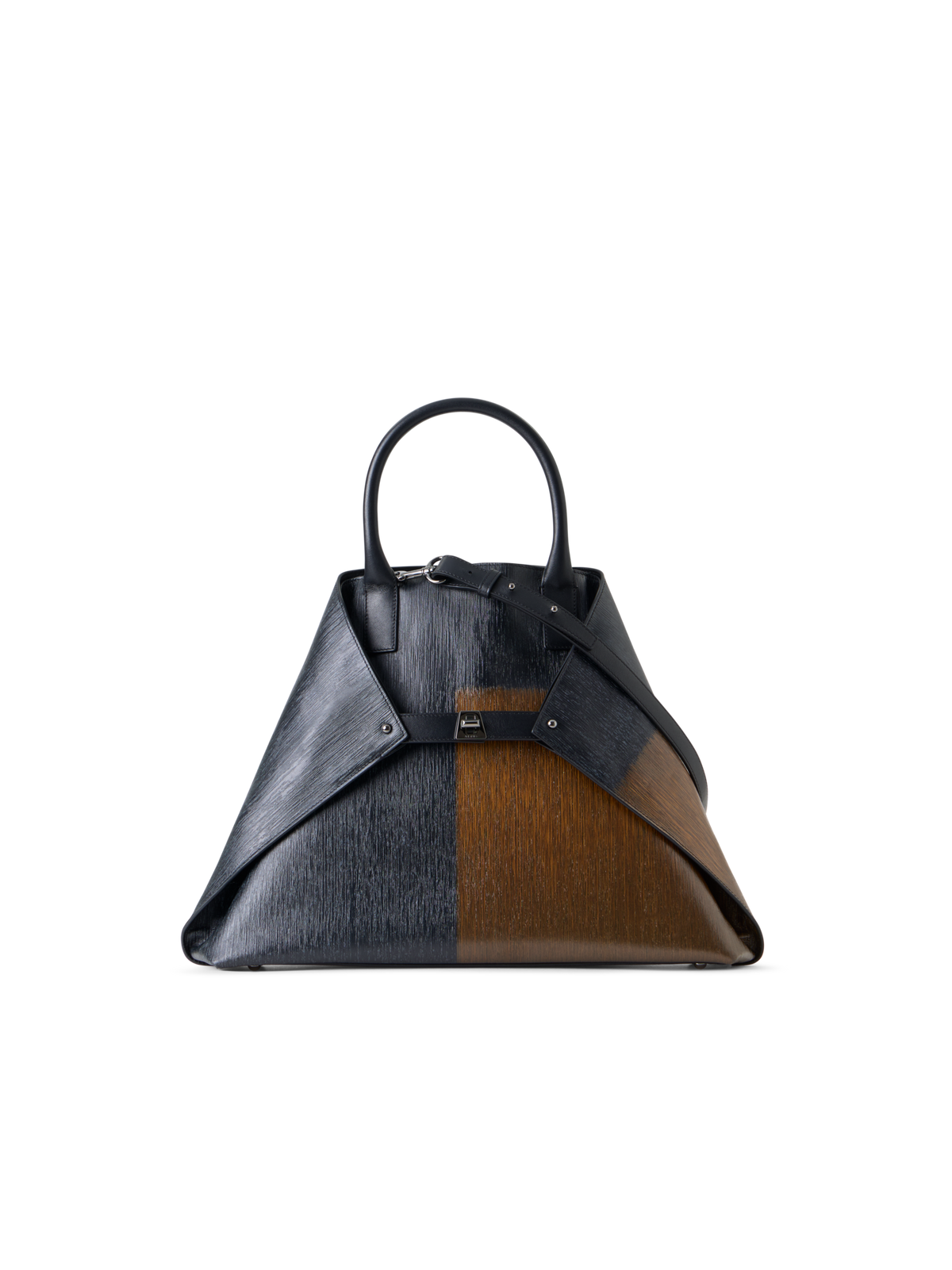 Designer Ai Medium Henkeltasche aus 3D-Print-Kalbsleder - Bunt