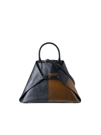 Designer Ai Medium Henkeltasche aus 3D-Print-Kalbsleder - Bunt