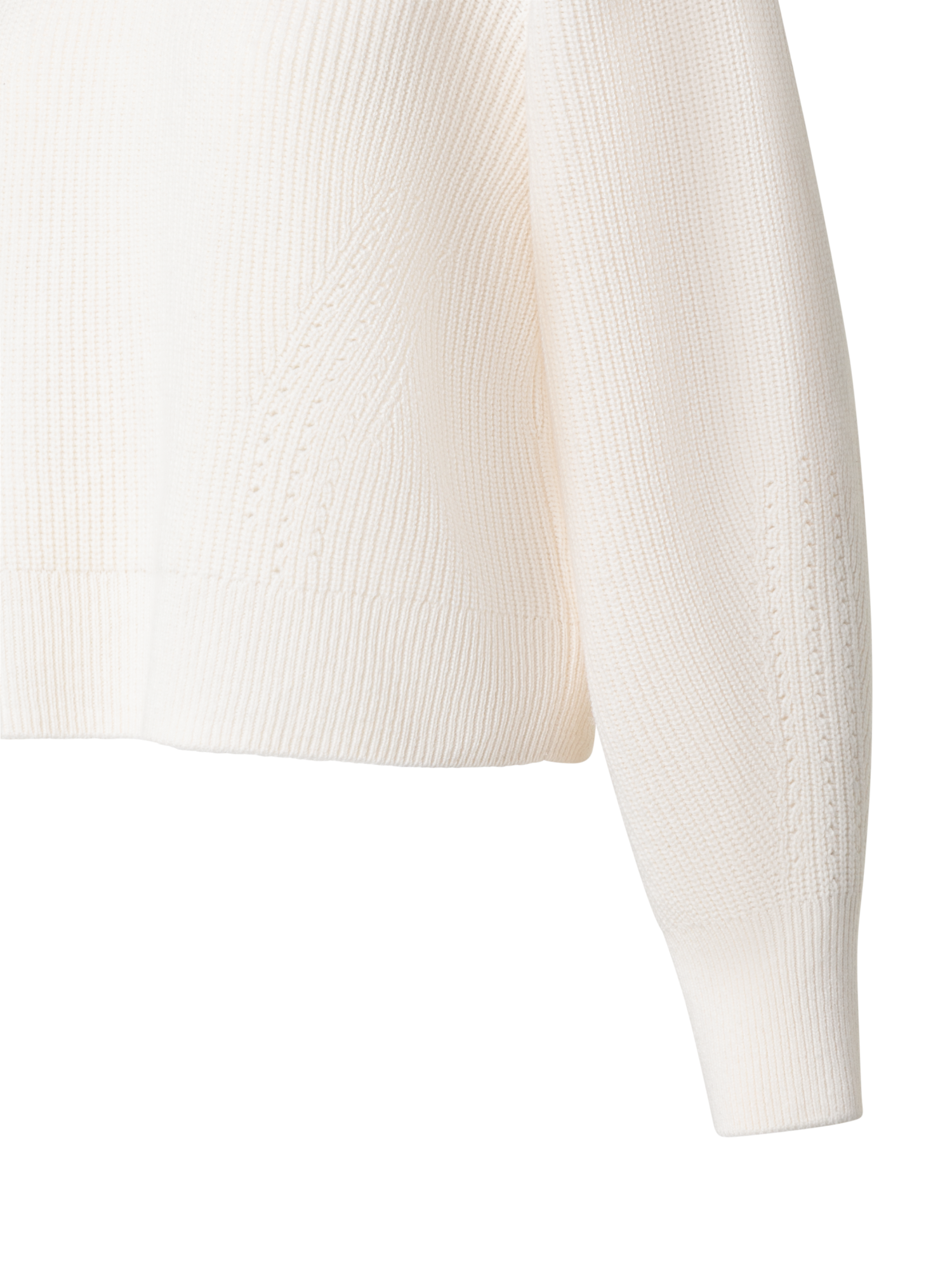 Designer Kurzer Strickpullover aus Wolle und Kaschmir - Ecru - Weiss