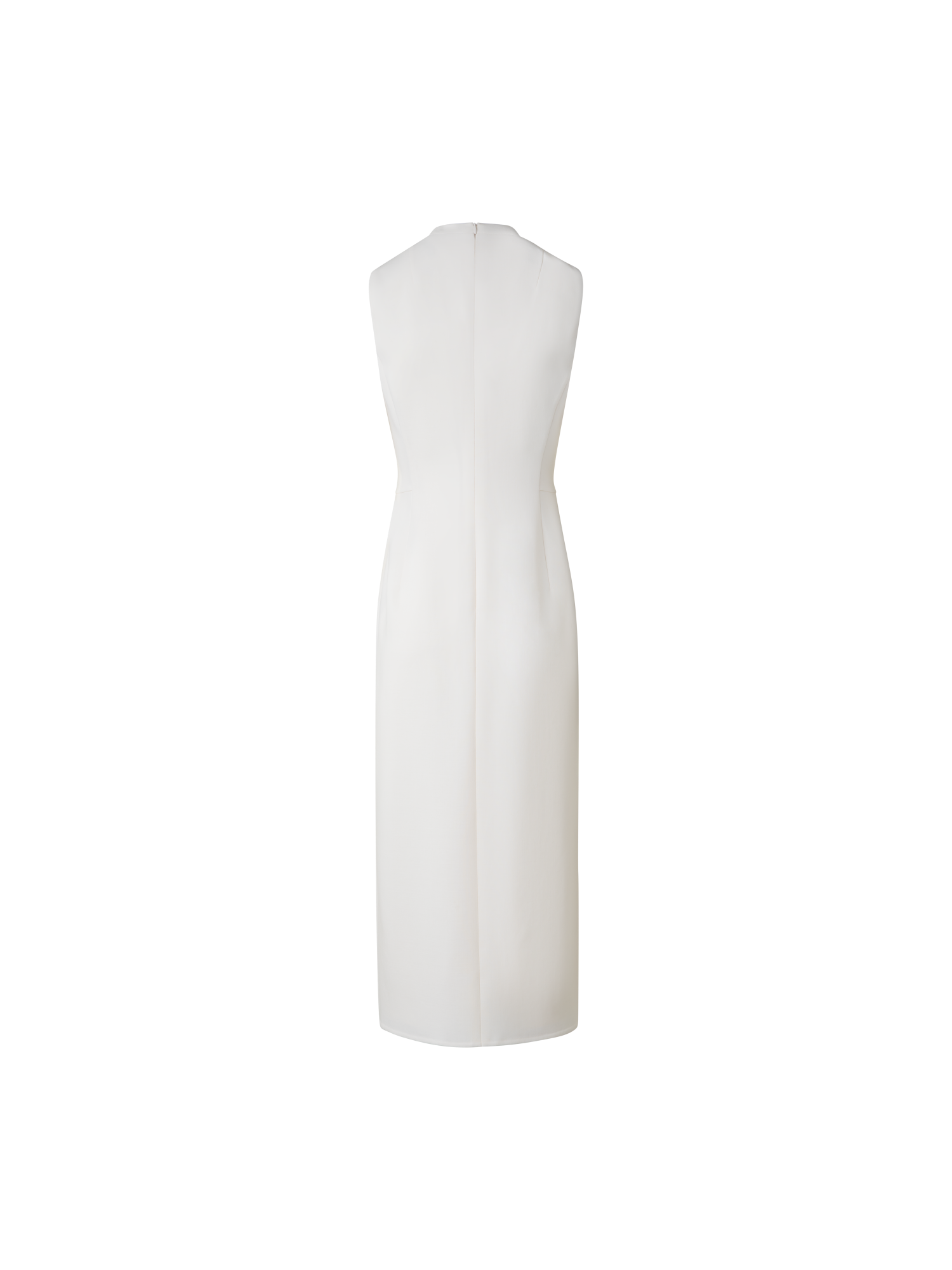 Designer Midi-Etuikleid aus Woll-Doubleface - Ecru - Weiss