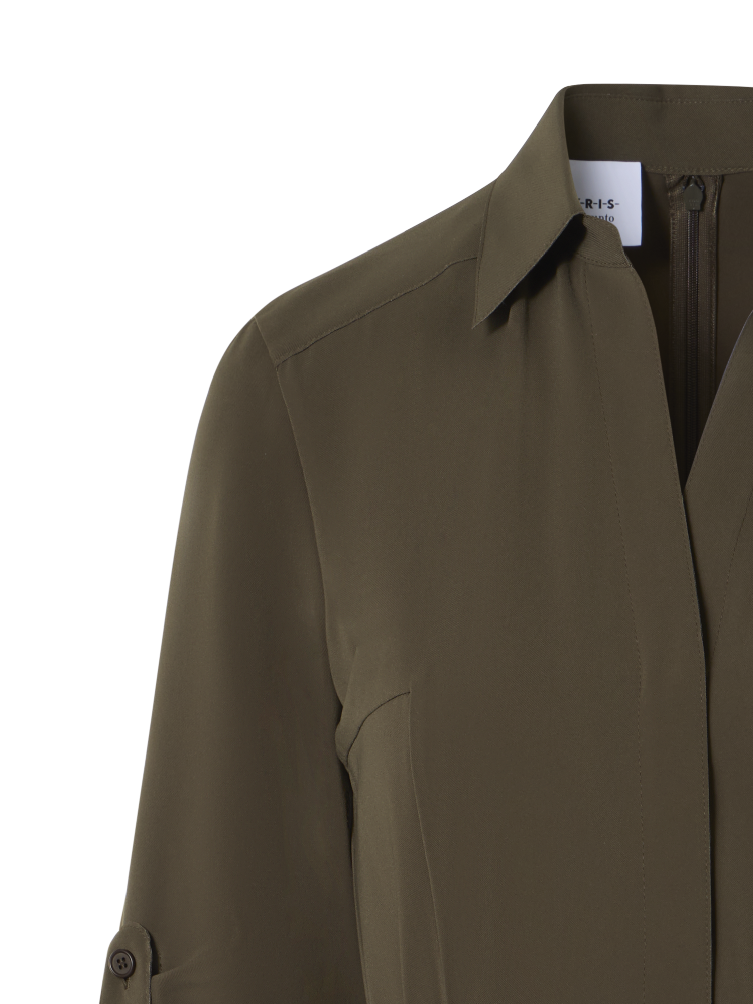 Designer Ausgestelltes Midikleid aus Signature-Lasercut-Krepp - Grün