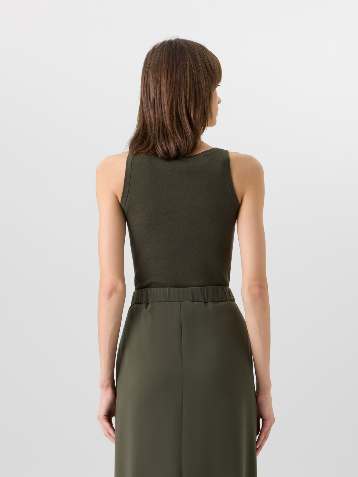 Designer Ärmelloses Stricktop aus Baumwolle - Grün #editorial