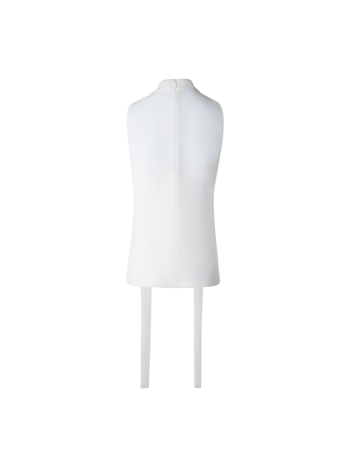 Designer Ärmellose Techno-Bluse mit Schleife - Weiss