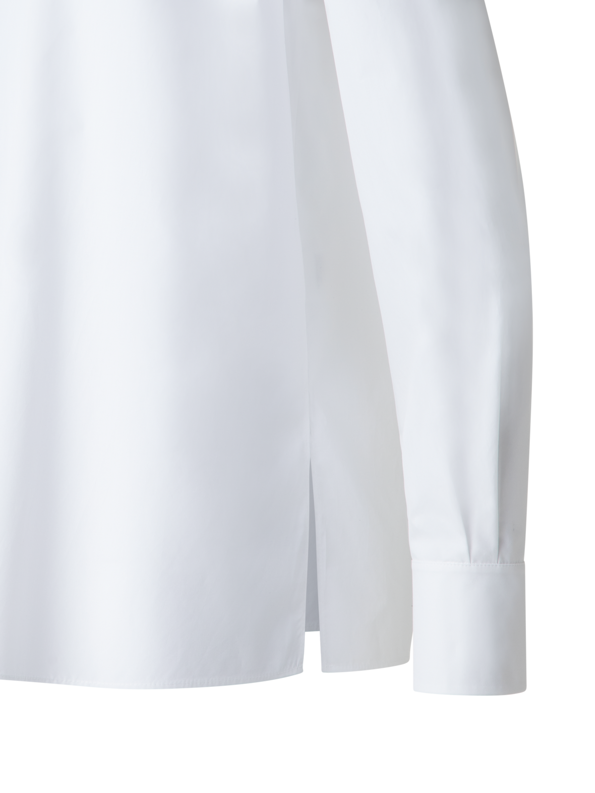 Designer Baumwollbluse mit gerafften Schultern-Details - Weiss