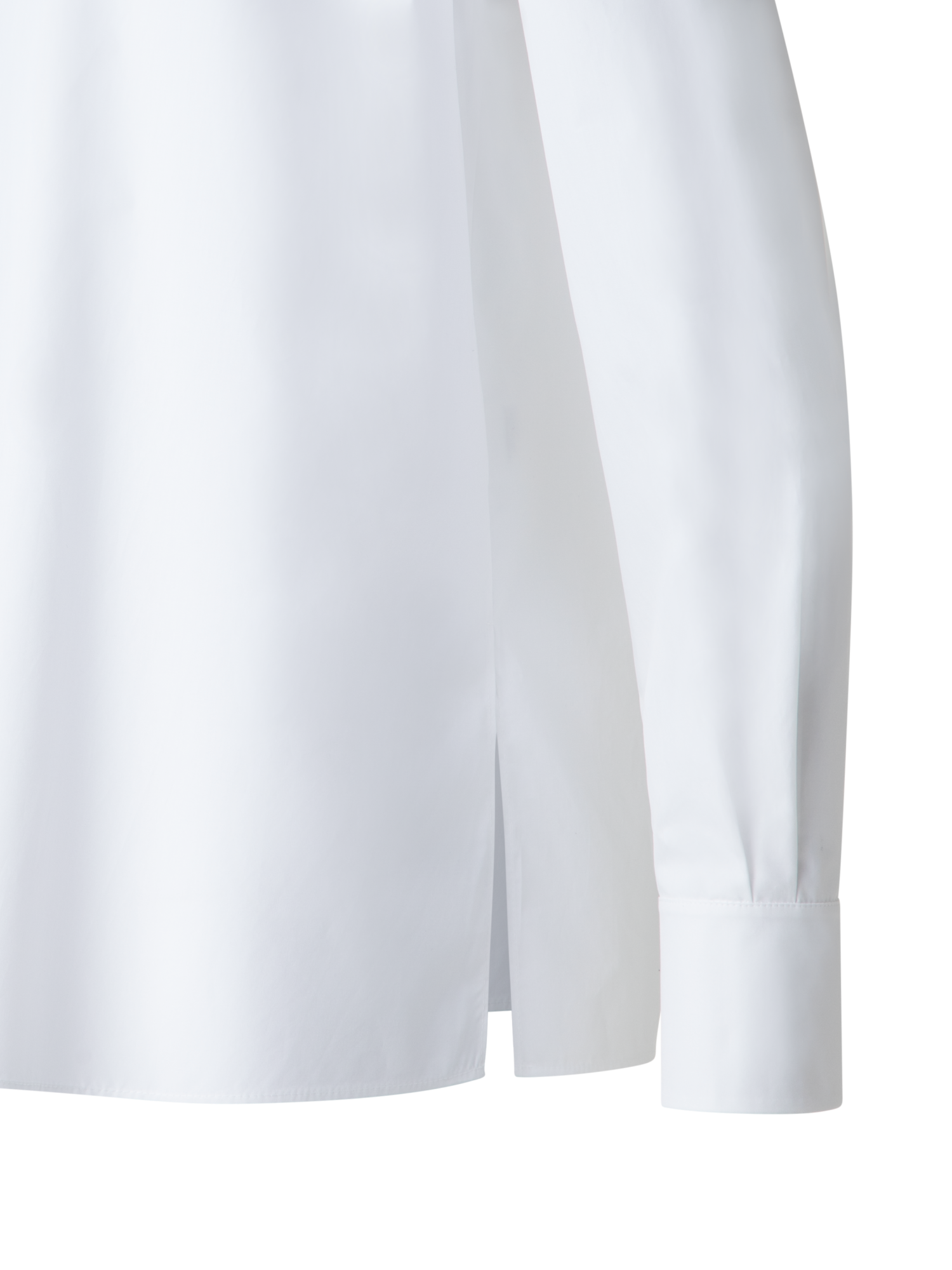 Designer Baumwollbluse mit gerafften Schultern-Details - Weiss
