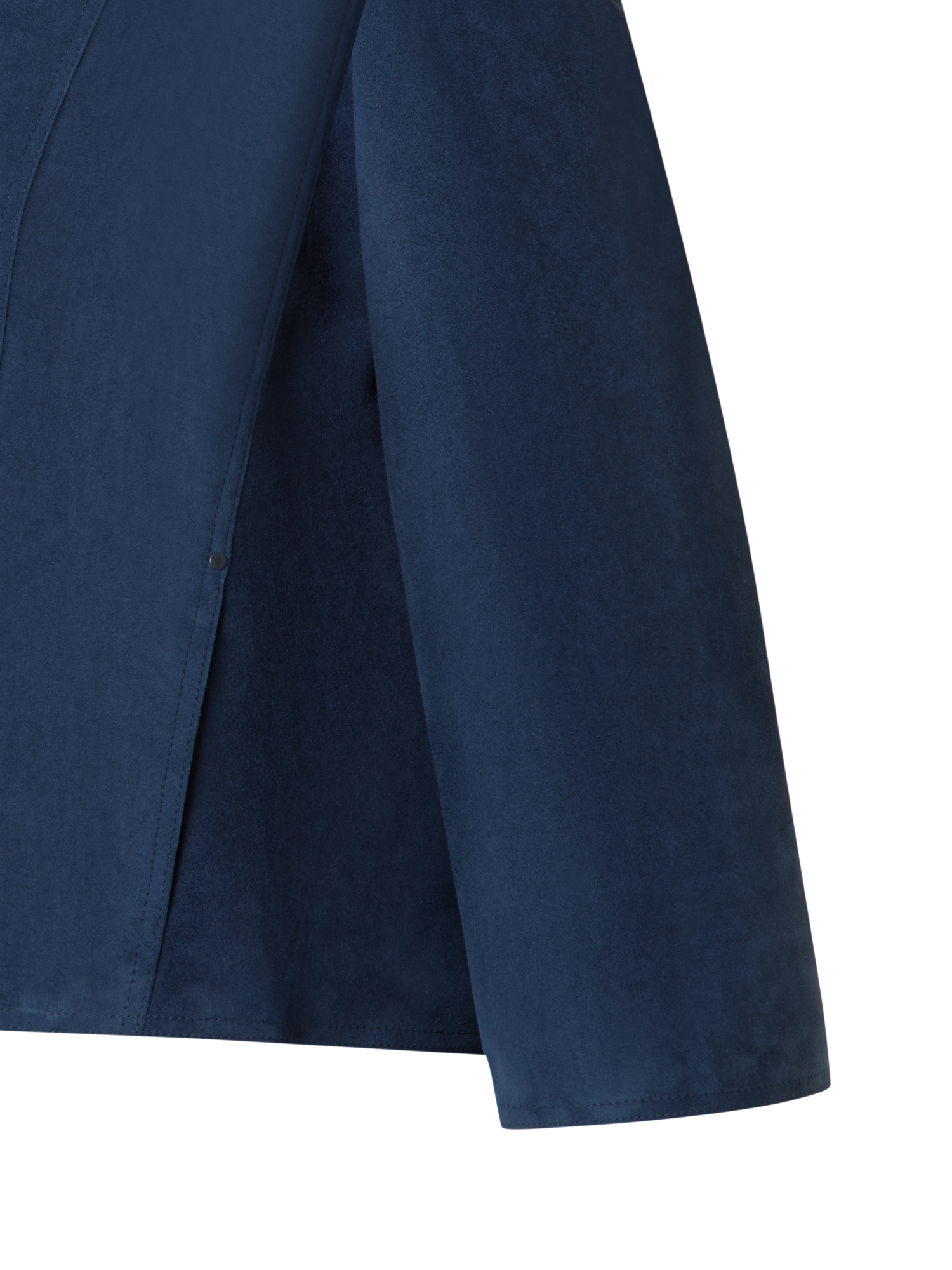 Designer Kurze Wildlederjacke mit V-Ausschnitt - Dunkelblau - Blau