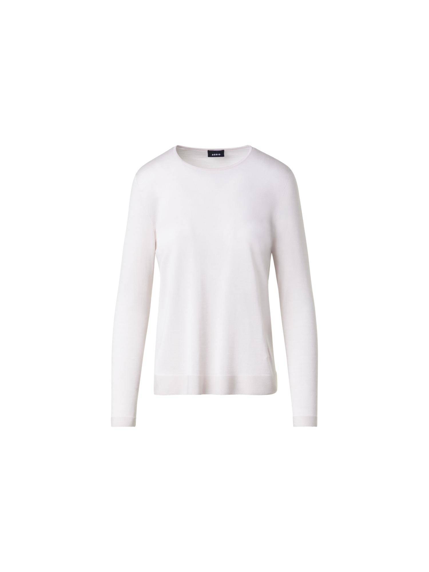 Designer Nahtloser Pullover aus Kaschmir und Seide - Ecru - Beige - Weiss