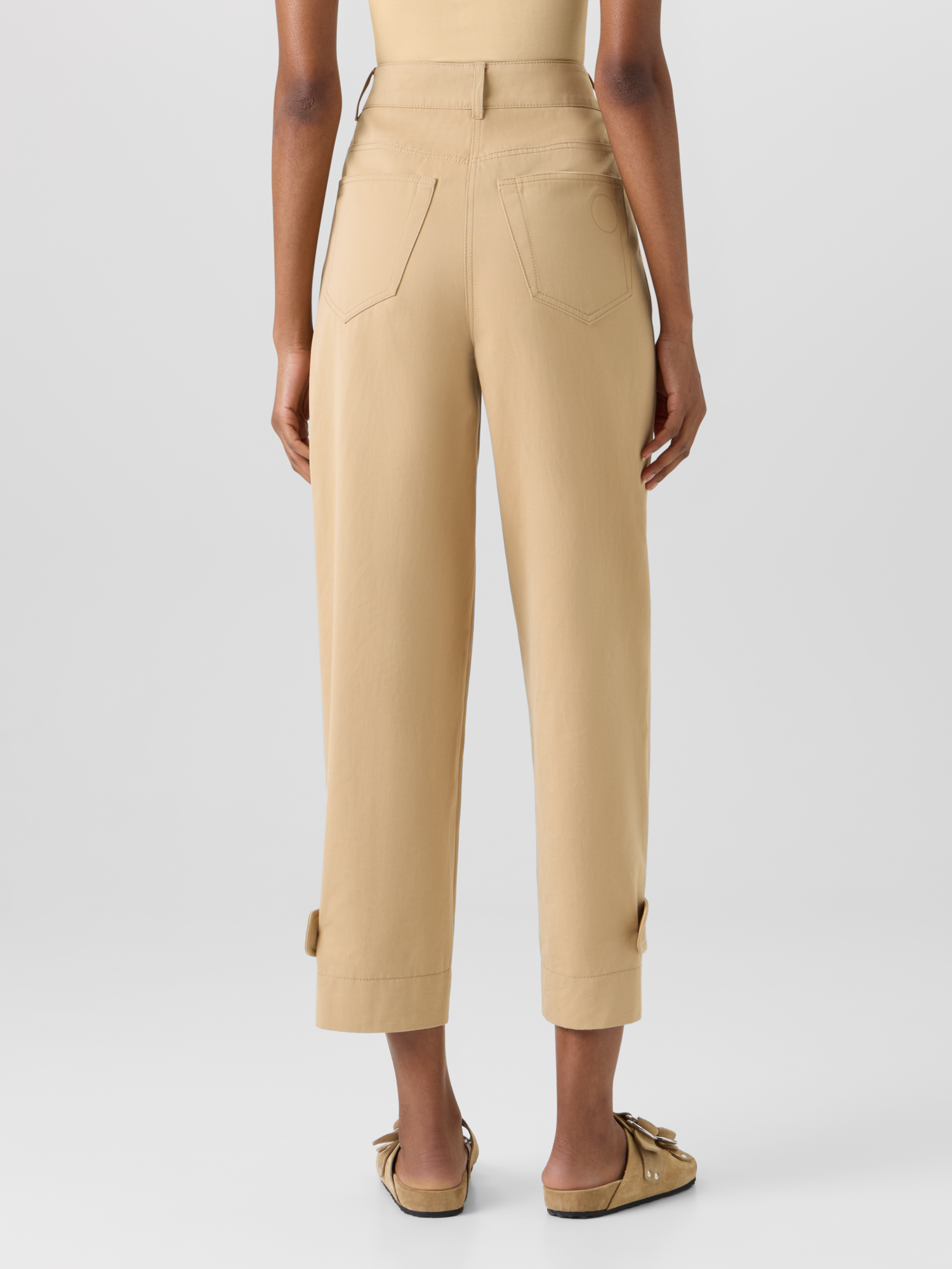 Designer Fraser Hose aus Baumwollgabardine - Beige 