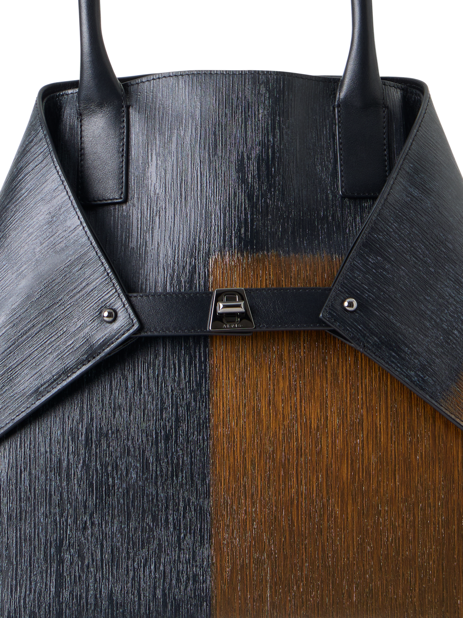 Designer Ai Medium Henkeltasche aus 3D-Print-Kalbsleder - Bunt