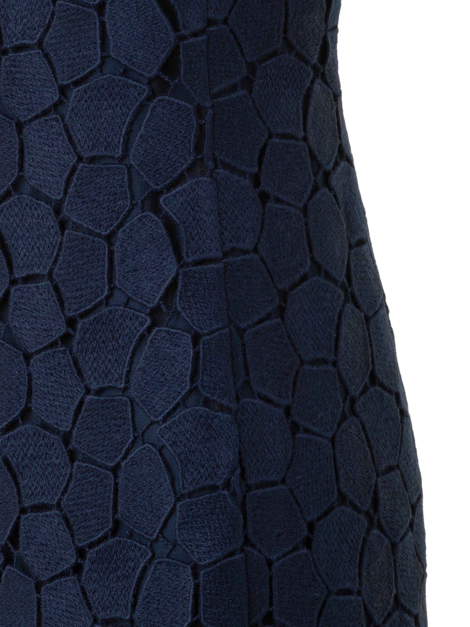 Designer Fringe Sheath Dress in Lapis Lazuli Stickerei - Dunkelblau - Blau