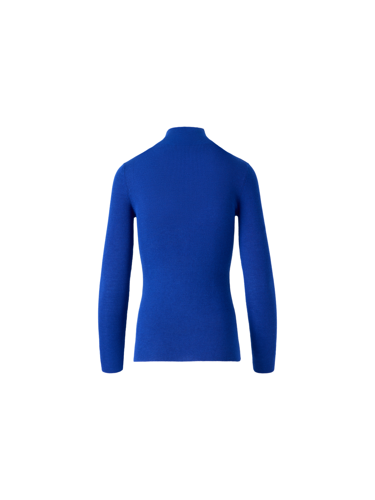 Designer Kaschmir Seide Rippenstrick Stehkragen Pulli  - Blau