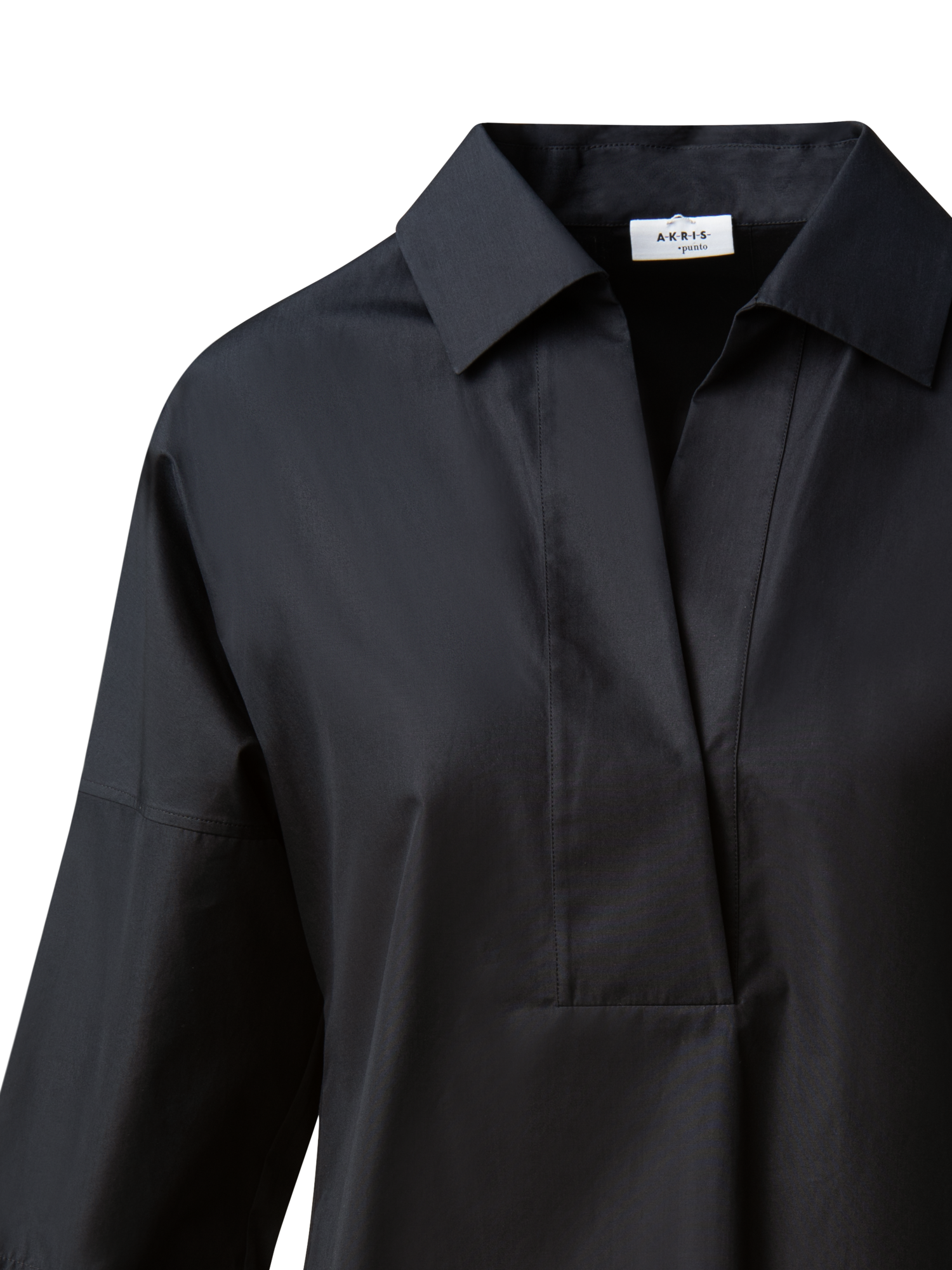Designer Oversize Bluse aus Baumwolle - Schwarz