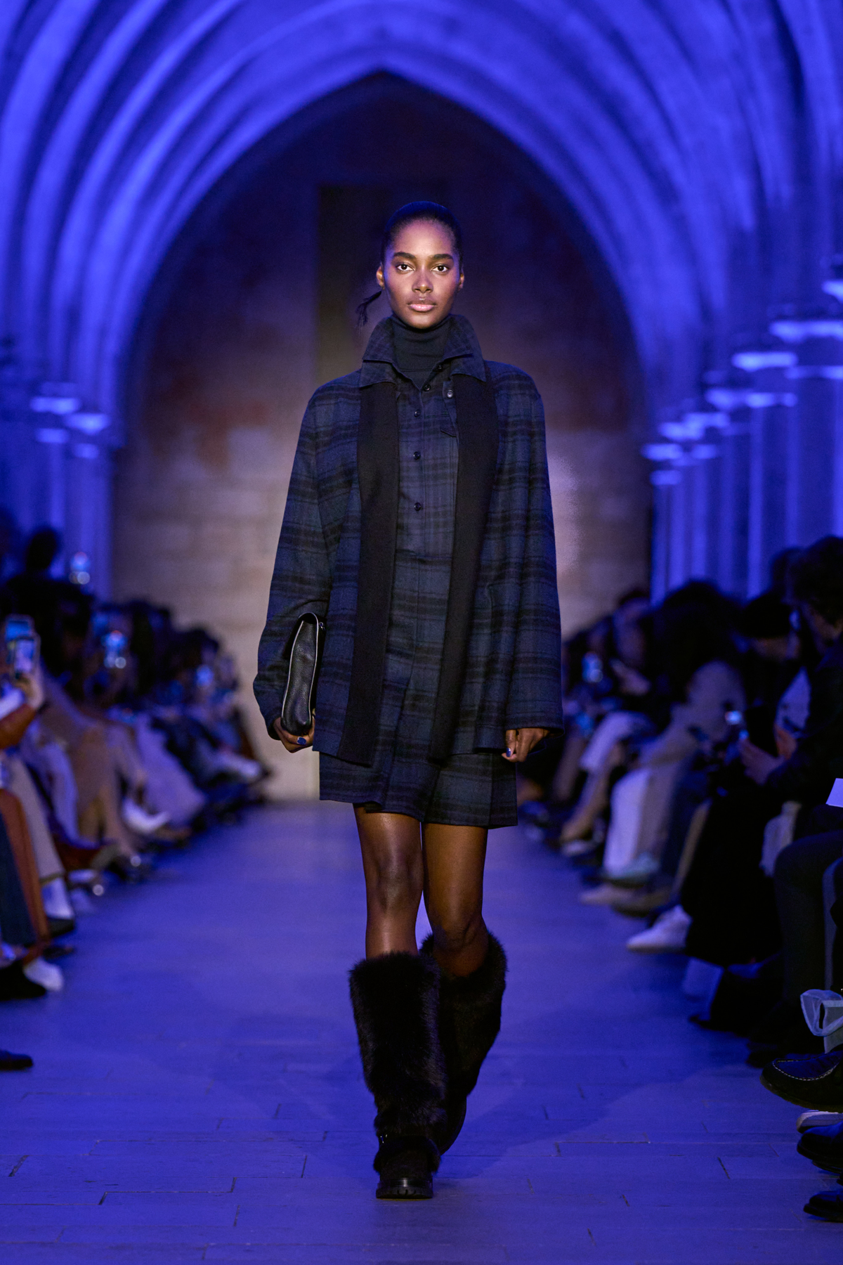 Designer Halbplissierter Woll Doubleface Minirock - Dunkelblau - Blau - Bunt #editorial