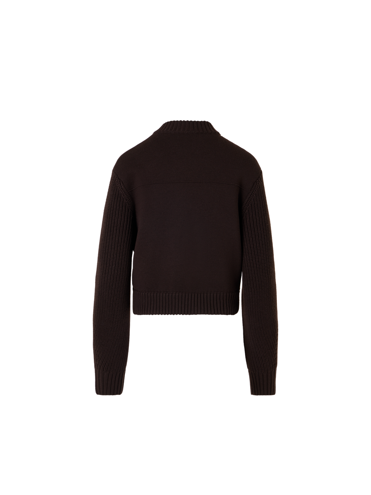 Designer Bomber-Cardigan aus Merinowolle - Braun