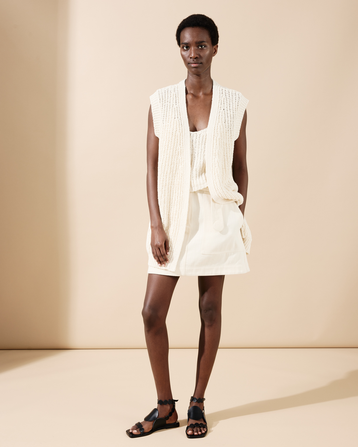 Designer Langer Chunky-Cardigan - Beige #editorial