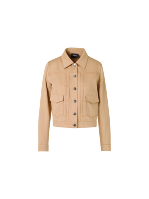 Designer Hilbert Kurzjacke aus Stretch-Baumwoll-Denim - Beige