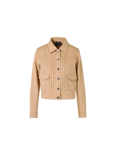 Designer Hilbert Kurzjacke aus Stretch-Baumwoll-Denim - Beige