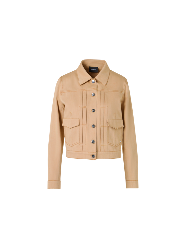 Designer Hilbert Kurzjacke aus Stretch-Baumwoll-Denim - Beige