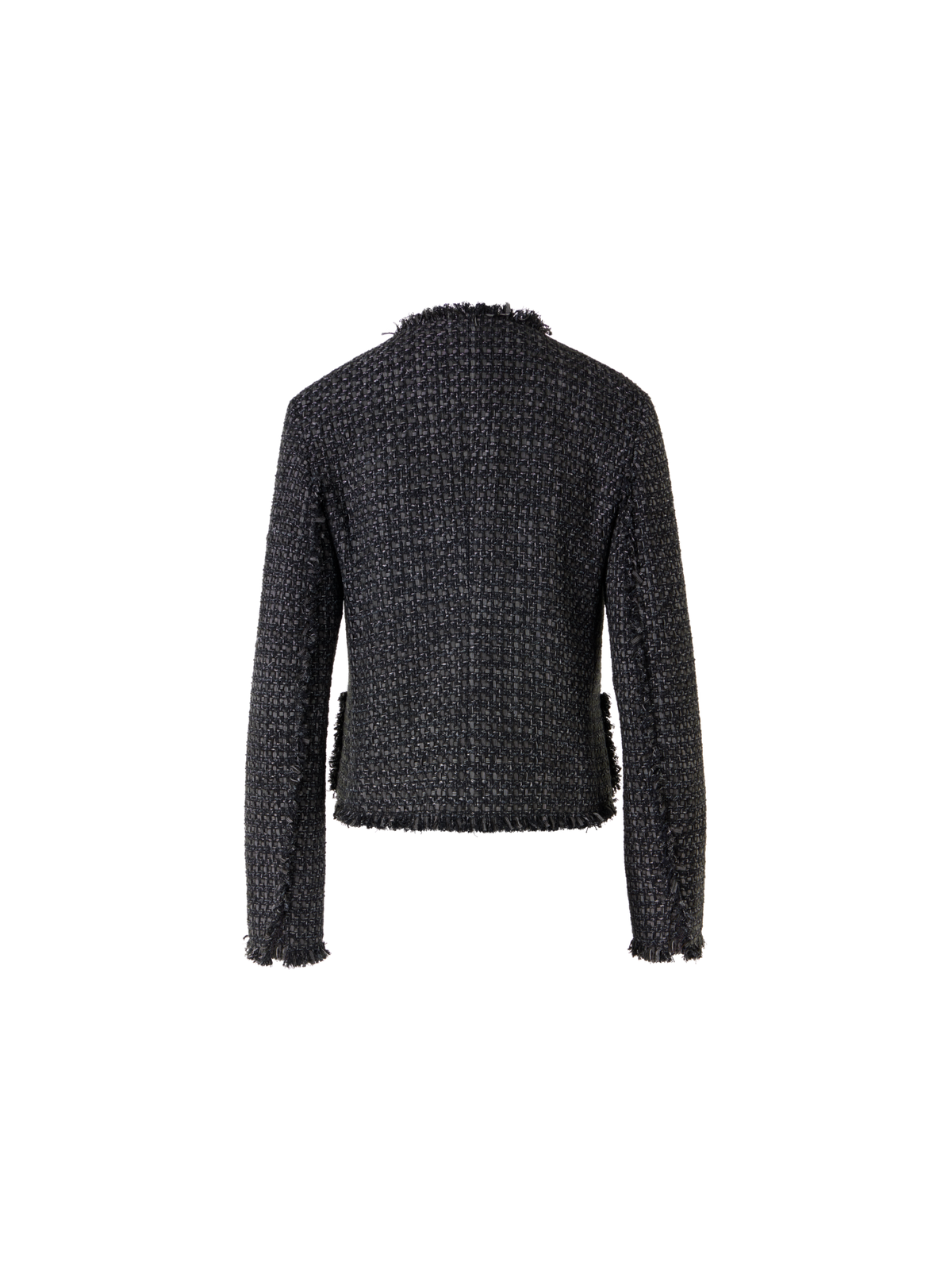 Designer Langärmelige Kurzjacke aus Baumwollmischgewebe - Schwarz