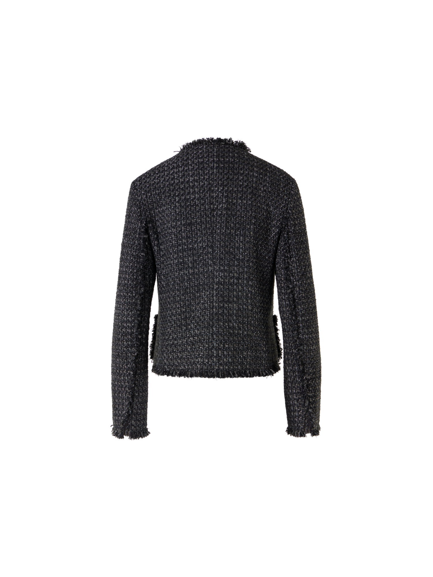 Designer Langärmelige Kurzjacke aus Baumwollmischgewebe - Schwarz